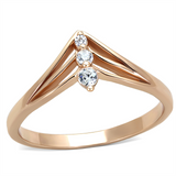 TS283 - 925 Sterling Silver Ring Rose Gold Women AAA Grade CZ Clear