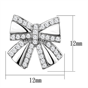 TS287 - 925 Sterling Silver Earrings Rhodium Women AAA Grade CZ Clear