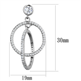 TS294 - 925 Sterling Silver Earrings Rhodium Women AAA Grade CZ Clear