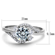 TS305 - 925 Sterling Silver Ring Rhodium Women AAA Grade CZ Clear