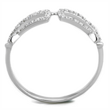 TS306 - 925 Sterling Silver Ring Rhodium Women AAA Grade CZ Clear