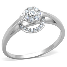 TS310 - 925 Sterling Silver Ring Rhodium Women AAA Grade CZ Clear