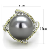 TS318 - 925 Sterling Silver Ring Rhodium Women Synthetic Gray