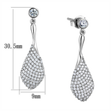 TS324 - 925 Sterling Silver Earrings Rhodium Women AAA Grade CZ Clear