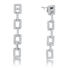 TS326 - Rhodium 925 Sterling Silver Earrings with AAA Grade CZ  in Clear