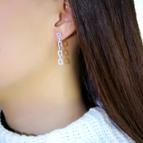 TS326 - 925 Sterling Silver Earrings Rhodium Women AAA Grade CZ Clear