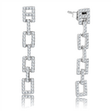 TS326 - Rhodium 925 Sterling Silver Earrings with AAA Grade CZ  in Clear