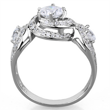 TS332 - 925 Sterling Silver Ring Rhodium Women AAA Grade CZ Clear