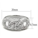 TS334 - 925 Sterling Silver Ring Rhodium Women AAA Grade CZ Clear