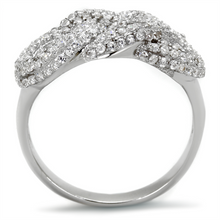 TS334 - 925 Sterling Silver Ring Rhodium Women AAA Grade CZ Clear