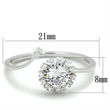 TS335 - 925 Sterling Silver Ring Rhodium Women AAA Grade CZ Clear