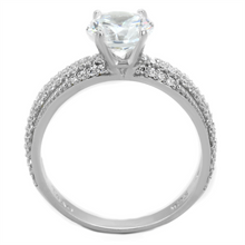 TS338 - 925 Sterling Silver Ring Rhodium Women AAA Grade CZ Clear