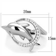 TS343 - 925 Sterling Silver Ring Rhodium Women AAA Grade CZ Clear