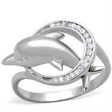 TS343 - 925 Sterling Silver Ring Rhodium Women AAA Grade CZ Clear