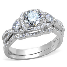 TS352 - 925 Sterling Silver Ring Rhodium Women AAA Grade CZ Clear