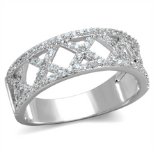 TS354 - 925 Sterling Silver Ring Rhodium Women AAA Grade CZ Clear