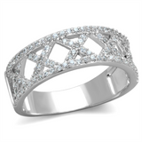 TS354 - 925 Sterling Silver Ring Rhodium Women AAA Grade CZ Clear