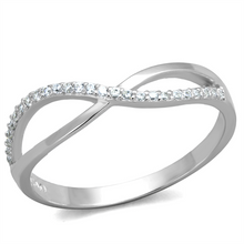 TS355 - 925 Sterling Silver Ring Rhodium Women AAA Grade CZ Clear