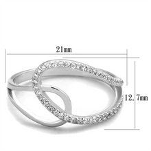 TS358 - 925 Sterling Silver Ring Rhodium Women AAA Grade CZ Clear