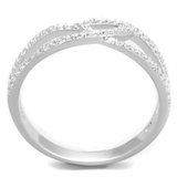 TS365 - 925 Sterling Silver Ring Rhodium Women AAA Grade CZ Clear