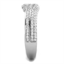 TS367 - 925 Sterling Silver Ring Rhodium Women AAA Grade CZ Clear