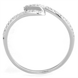 TS368 - 925 Sterling Silver Ring Rhodium Women AAA Grade CZ Clear
