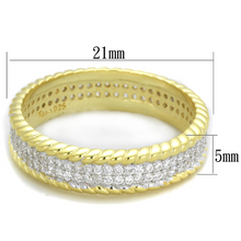 TS371 - 925 Sterling Silver Ring Gold+Rhodium Women AAA Grade CZ Clear