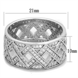 TS372 - 925 Sterling Silver Ring Rhodium Women AAA Grade CZ Clear