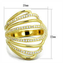 TS379 - 925 Sterling Silver Ring Gold Women AAA Grade CZ Clear