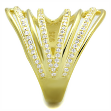 TS379 - 925 Sterling Silver Ring Gold Women AAA Grade CZ Clear