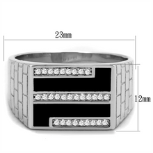 TS387 - 925 Sterling Silver Ring Rhodium Men AAA Grade CZ Clear