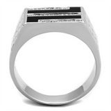 TS387 - 925 Sterling Silver Ring Rhodium Men AAA Grade CZ Clear