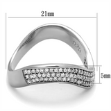 TS402 - 925 Sterling Silver Ring Rhodium Women AAA Grade CZ Clear