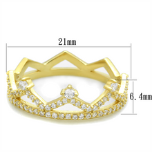 TS404 - 925 Sterling Silver Ring Gold Women AAA Grade CZ Clear
