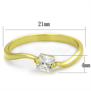 TS407 - 925 Sterling Silver Ring Gold Women AAA Grade CZ Clear