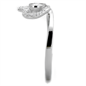 TS422 - 925 Sterling Silver Ring Rhodium Women AAA Grade CZ Clear