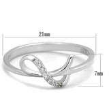 TS426 - 925 Sterling Silver Ring Rhodium Women AAA Grade CZ Clear