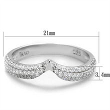 TS433 - 925 Sterling Silver Ring Rhodium Women AAA Grade CZ Clear