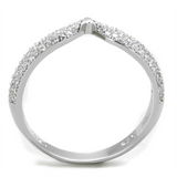 TS433 - 925 Sterling Silver Ring Rhodium Women AAA Grade CZ Clear