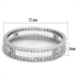 TS434 - 925 Sterling Silver Ring Rhodium Women AAA Grade CZ Clear