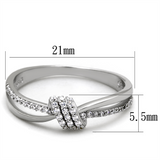 TS435 - 925 Sterling Silver Ring Rhodium Women AAA Grade CZ Clear