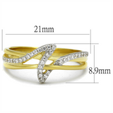 TS461 - 925 Sterling Silver Ring Gold+Rhodium Women AAA Grade CZ Clear