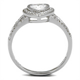 TS465 - 925 Sterling Silver Ring Rhodium Women AAA Grade CZ Clear