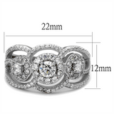 TS468 - 925 Sterling Silver Ring Rhodium Women AAA Grade CZ Clear