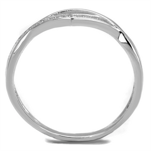 TS471 - 925 Sterling Silver Ring Rhodium Women AAA Grade CZ Clear