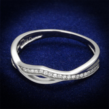 TS471 - 925 Sterling Silver Ring Rhodium Women AAA Grade CZ Clear