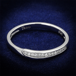 TS472 - 925 Sterling Silver Ring Rhodium Women AAA Grade CZ Clear