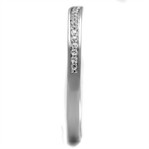 TS472 - 925 Sterling Silver Ring Rhodium Women AAA Grade CZ Clear