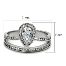 TS476 - 925 Sterling Silver Ring Rhodium Women AAA Grade CZ Clear