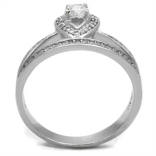 TS476 - 925 Sterling Silver Ring Rhodium Women AAA Grade CZ Clear